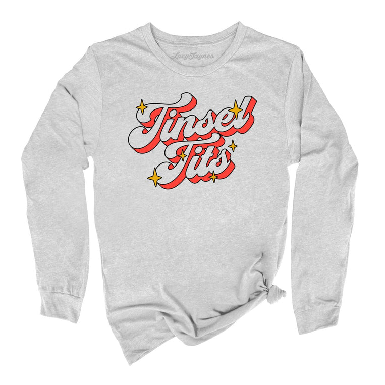 Tinsel Tits Graphic Long Sleeve Tee - Athletic Heather