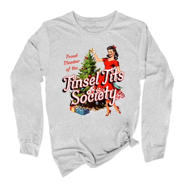 Tinsel Society Graphic Long Sleeve Tee - Athletic Heather