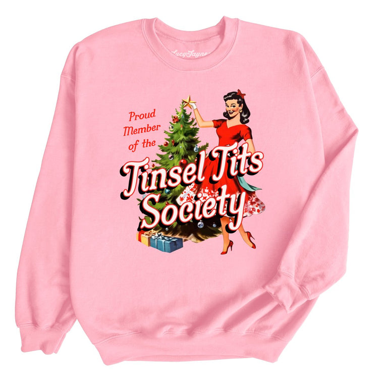 Tinsel Society Graphic Sweatshirt - Light Pink