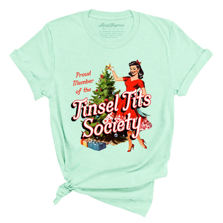 Tinsel Society Graphic Tee - Heather Mint