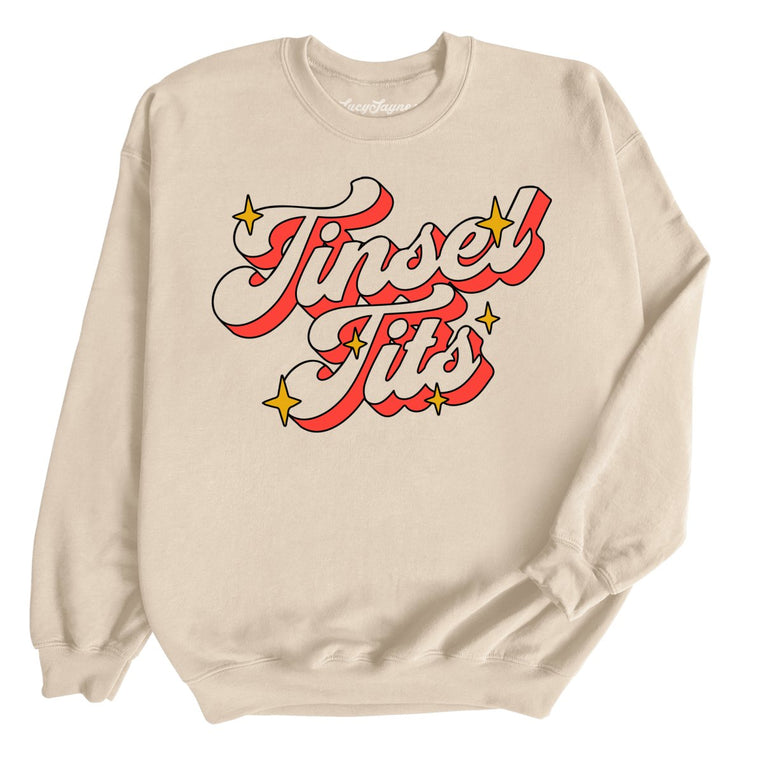 Tinsel Tits Graphic Sweatshirt - Sand