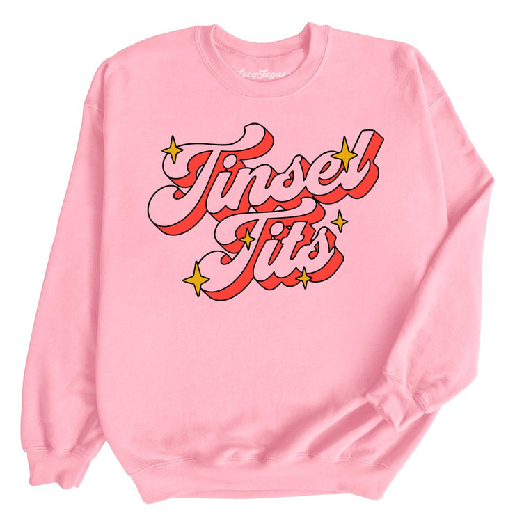 Tinsel Tits Graphic Sweatshirt - Light Pink