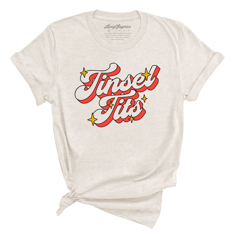 Tinsel Tits Graphic Tee - Heather Dust