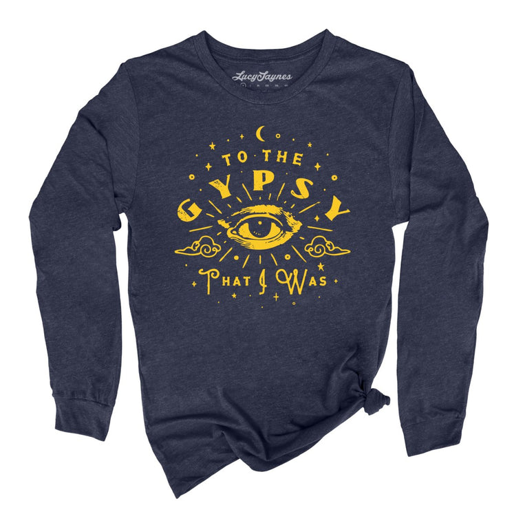 To The Gypsy That I Was Graphic Long Sleeve Tee - Heather Navy