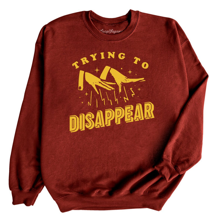 Trying to Disappear Graphic Sweatshirt - Garnet