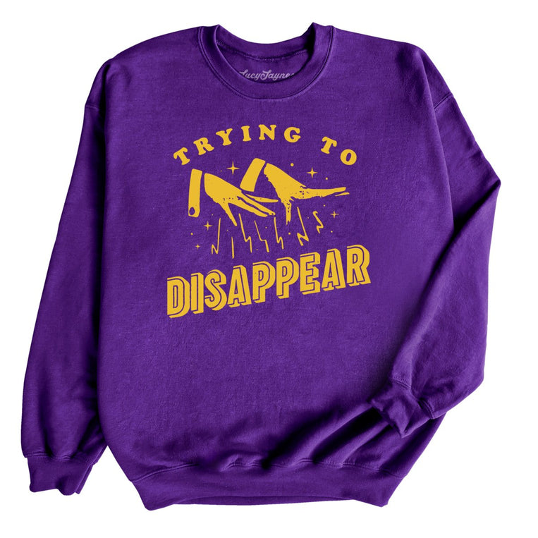 Trying to Disappear Graphic Sweatshirt - Purple