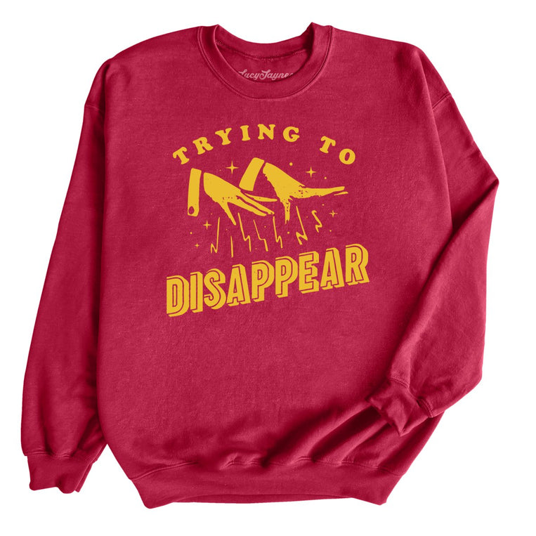 Trying to Disappear Graphic Sweatshirt - Cardinal Red