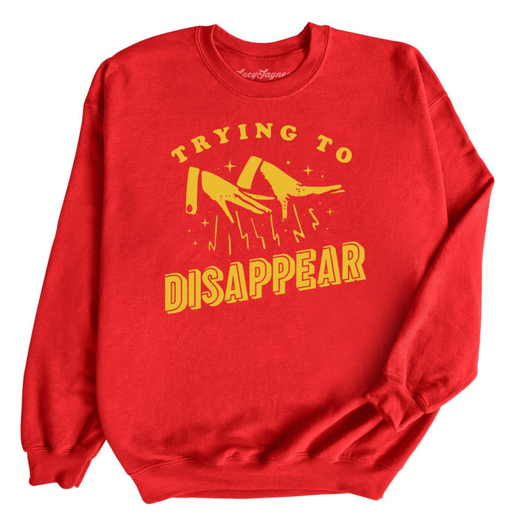 Trying to Disappear Graphic Sweatshirt - Red