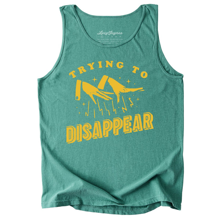 Trying to Disappear Comfort Colors Graphic Tank Top - Light Green