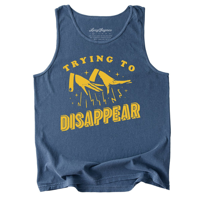 Trying to Disappear Comfort Colors Graphic Tank Top - Denim