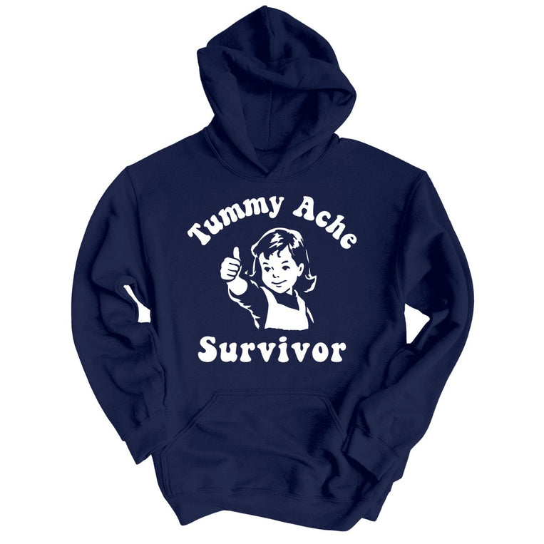 Tummy Ache Survivor Graphic Hoodie - Navy