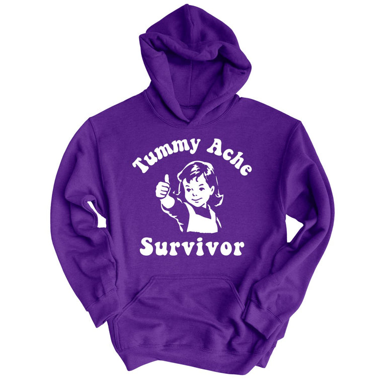 Tummy Ache Survivor Graphic Hoodie - Purple