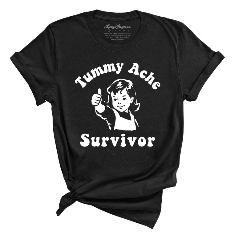 Tummy Ache Survivor Graphic Tee - Black