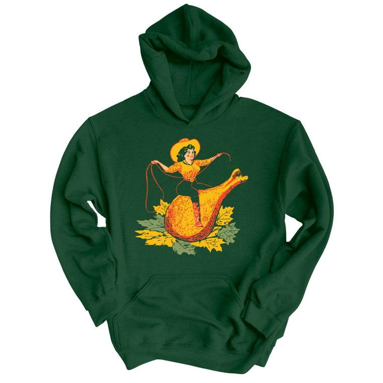 Turkey Leg Pinup Graphic Hoodie - Forest Green