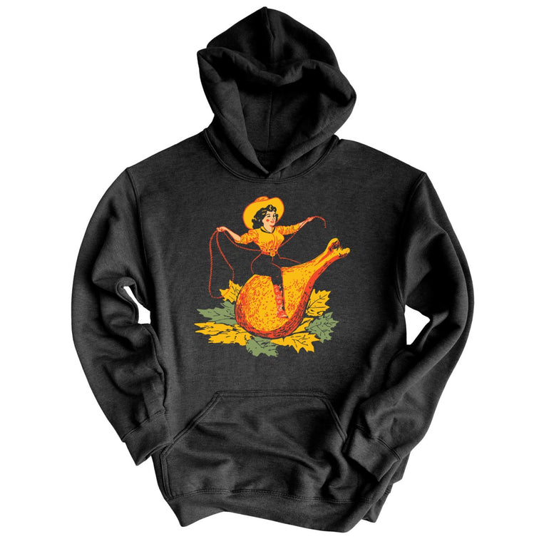 Turkey Leg Pinup Graphic Hoodie - Charcoal Heather