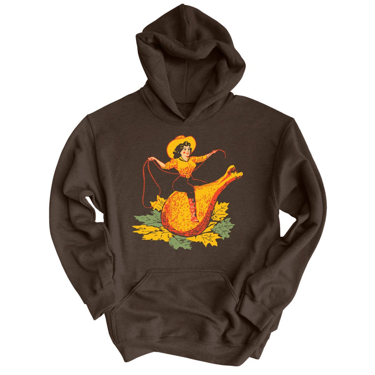 Turkey Leg Pinup Graphic Hoodie - Dark Chocolate