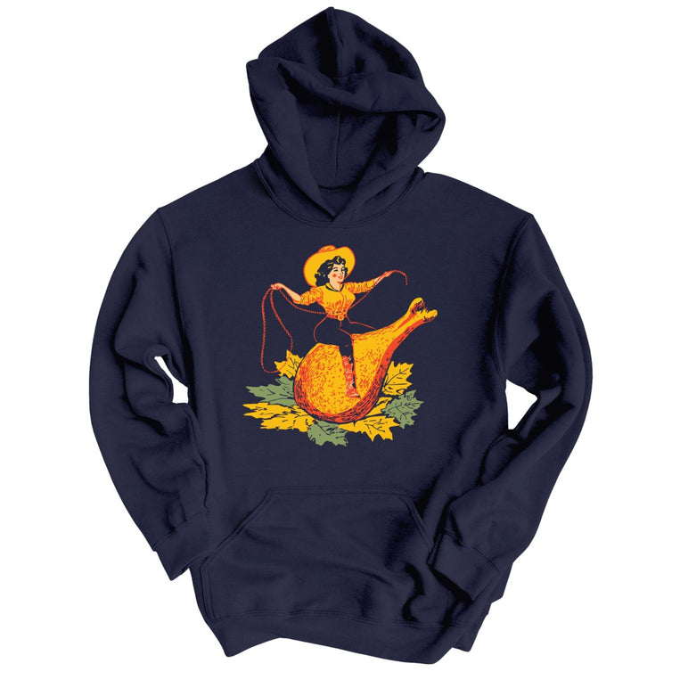 Turkey Leg Pinup Graphic Hoodie - Classic Navy