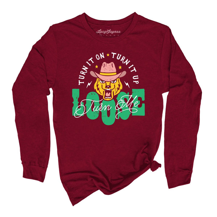 Turn Me Loose Graphic Long Sleeve Tee - Cardinal