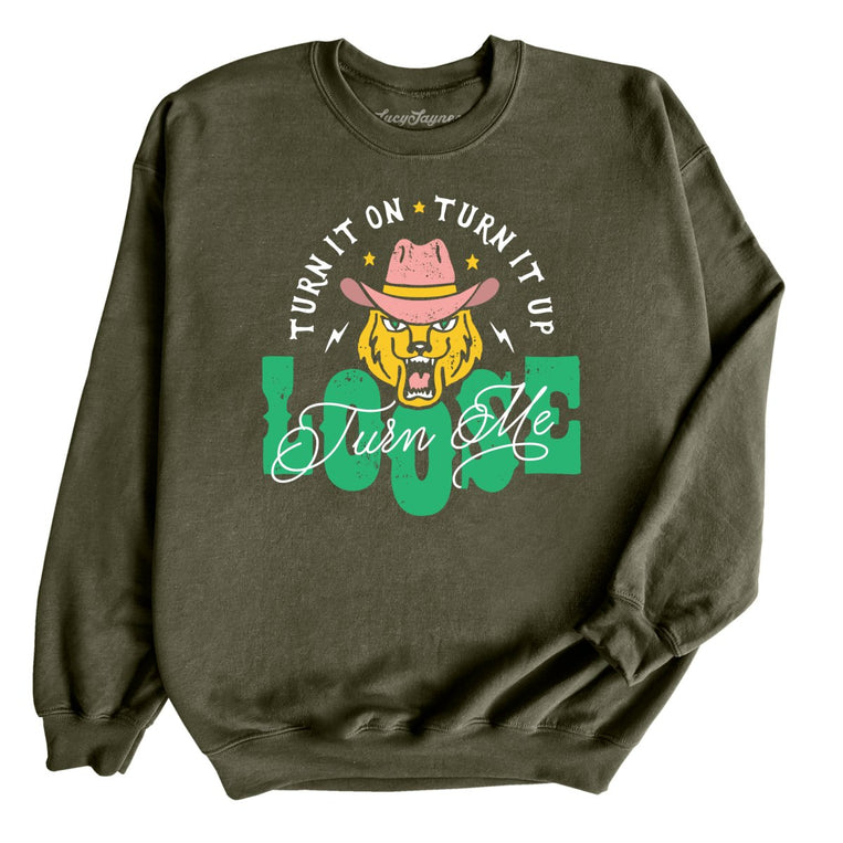 Turn Me Loose Graphic Sweatshirt - Military Green