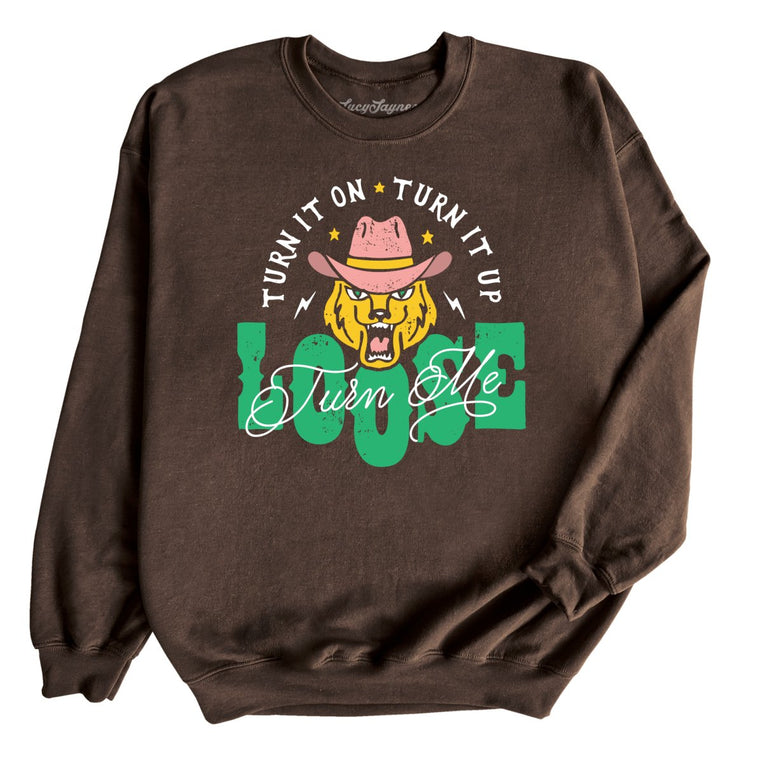 Turn Me Loose Graphic Sweatshirt - Dark Chocolate