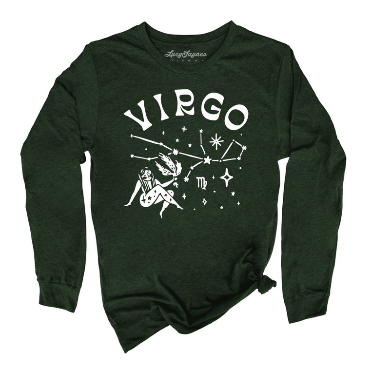 Virgo Graphic Long Sleeve Tee - Heather Forest