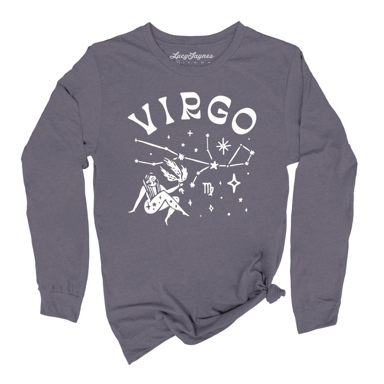 Virgo Graphic Long Sleeve Tee - Storm