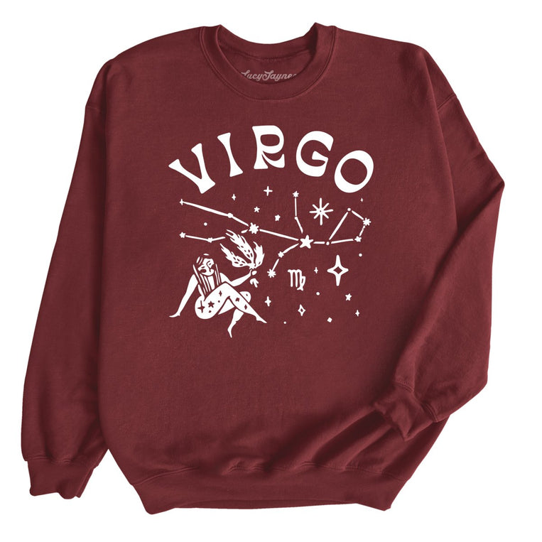 Virgo Graphic Sweatshirt - Maroon