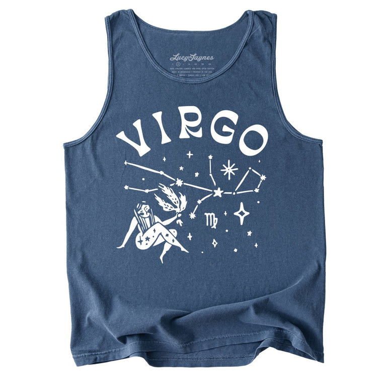 Virgo Comfort Colors Graphic Tank Top - Denim