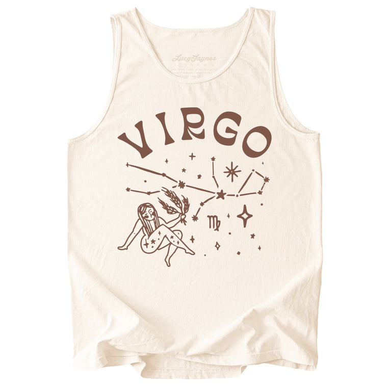 Virgo Comfort Colors Graphic Tank Top - Ivory