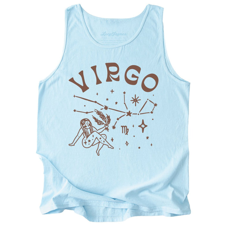 Virgo Comfort Colors Graphic Tank Top - Chambray