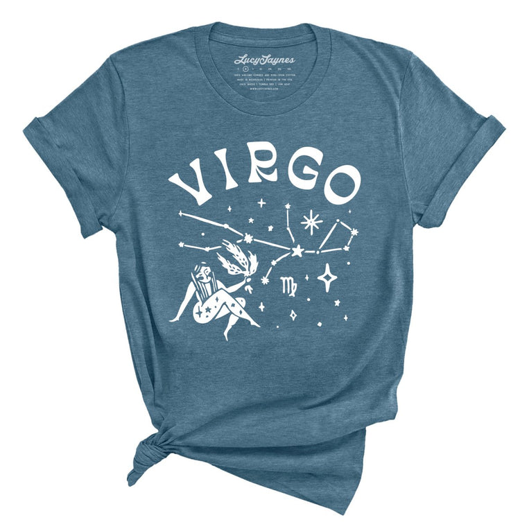 Virgo Graphic Tee - Heather Deep Teal
