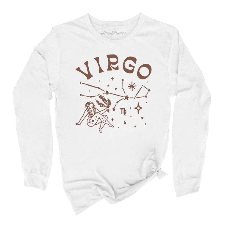 Virgo Graphic Long Sleeve Tee - White