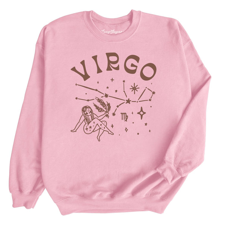 Virgo Graphic Sweatshirt - Light Pink