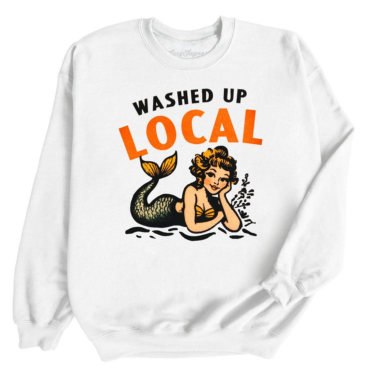 Washed Up Local Graphic Sweatshirt - White