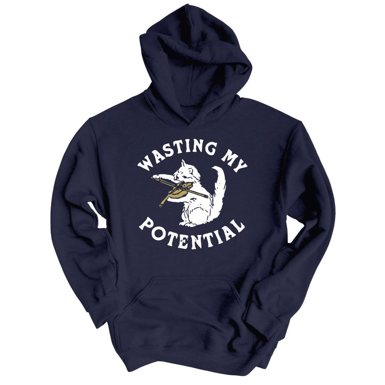 Wasting My Potential Graphic Hoodie - Classic Navy