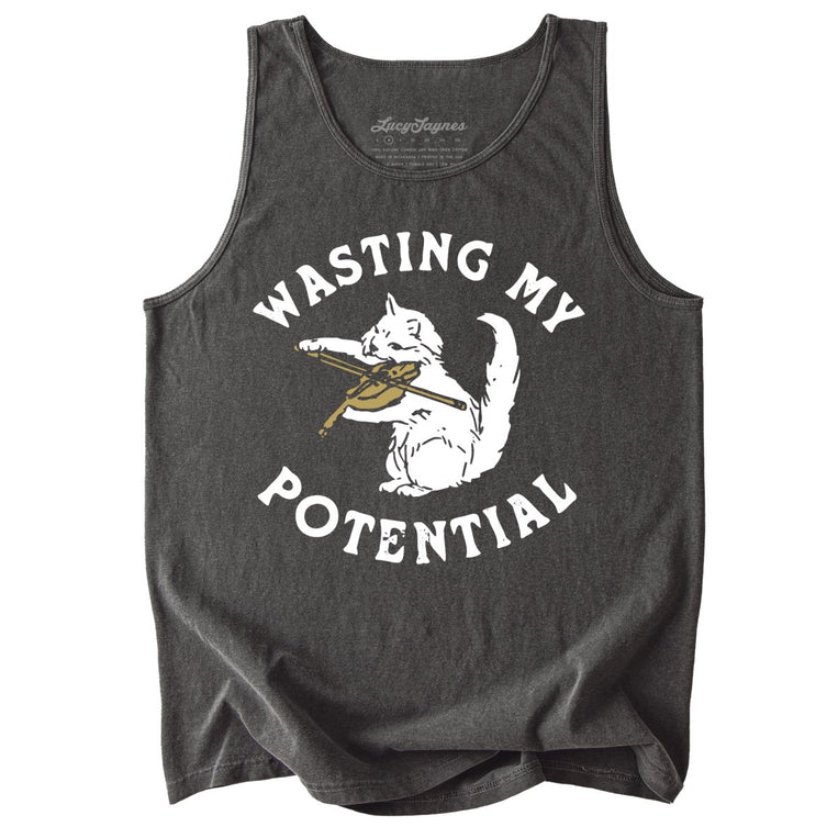Wasting My Potential Comfort Colors Graphic Tank Top