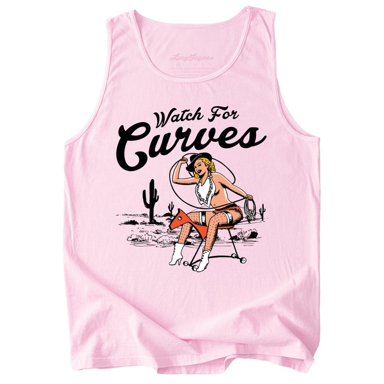 Watch For Curves Comfort Colors Graphic Tank Top