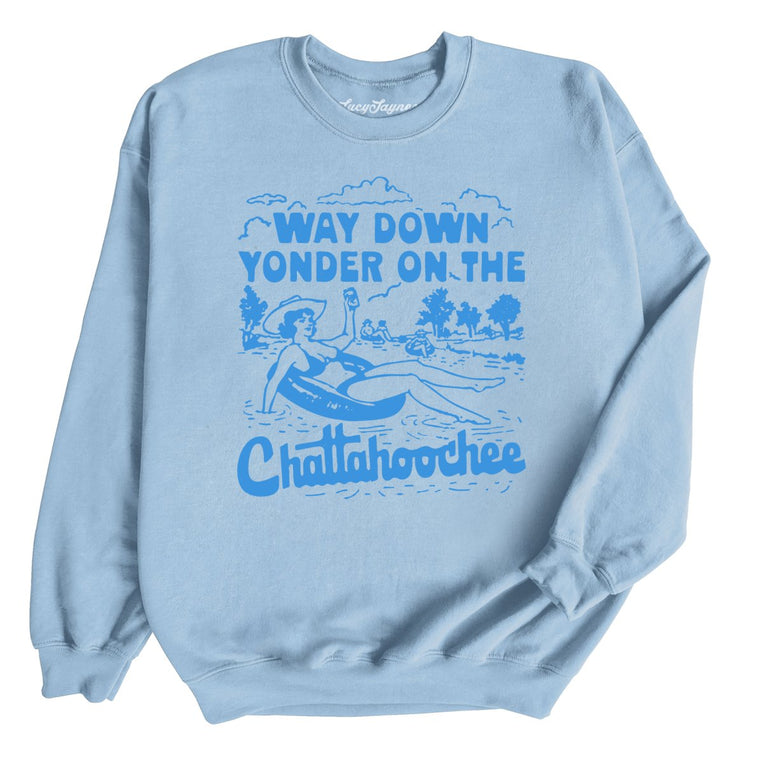 Way Down Yonder On The Chattahoochee Graphic Sweatshirt - Light Blue