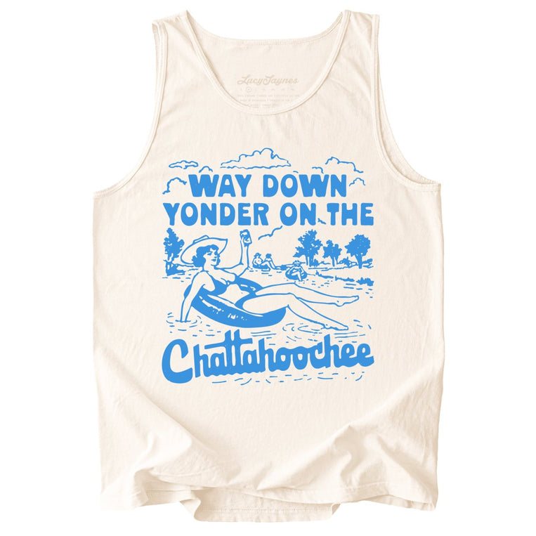 Way Down Yonder On The Chattahoochee Comfort Colors Graphic Tank Top - Ivory