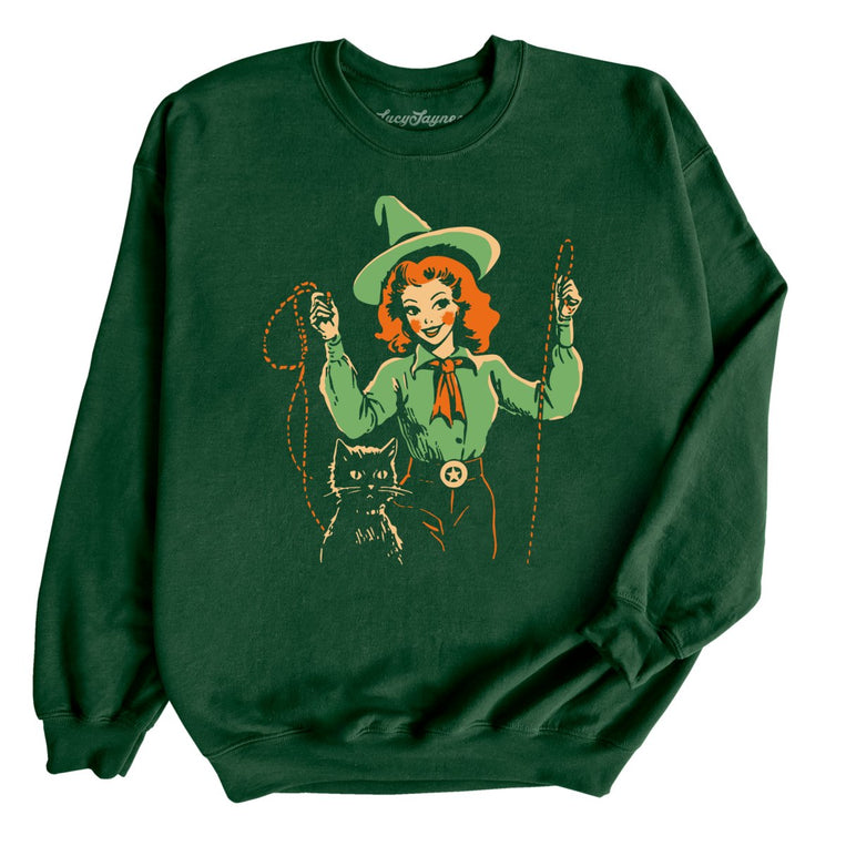 Western Witch Graphic Sweatshirt - Forest