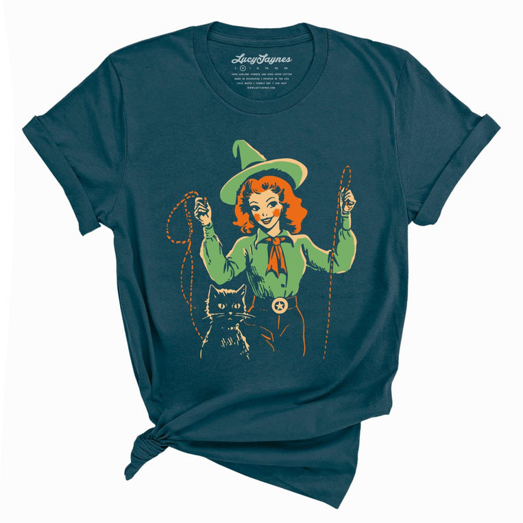 Western Witch Graphic Tee - Deep Teal