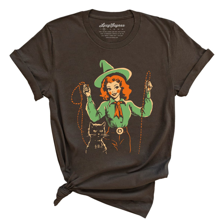 Western Witch Graphic Tee - Brown