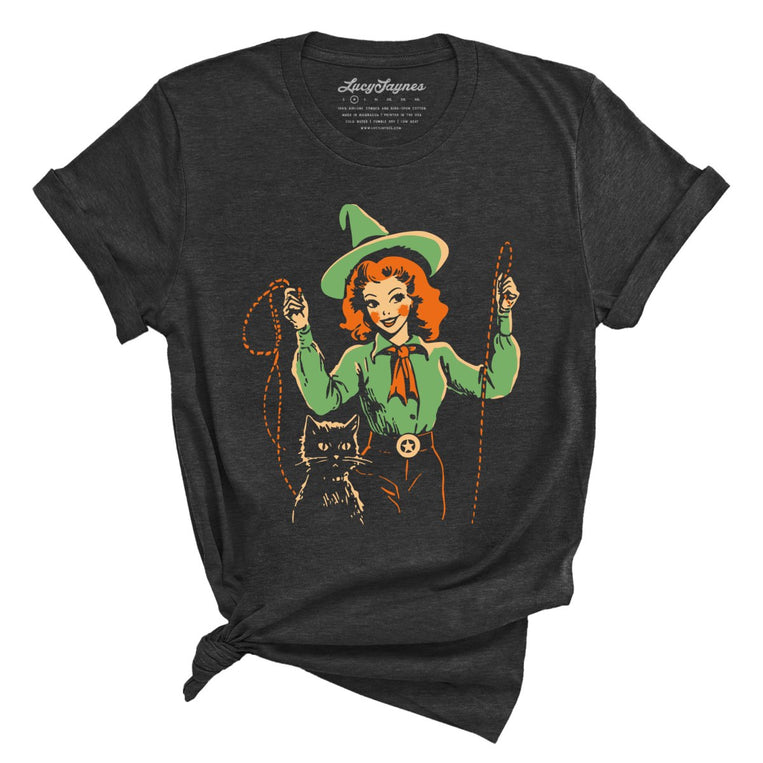 Western Witch Graphic Tee - Dark Grey Heather