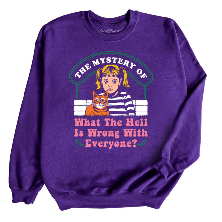 What The Hell Is Wrong With Everyone Graphic Sweatshirt - Purple