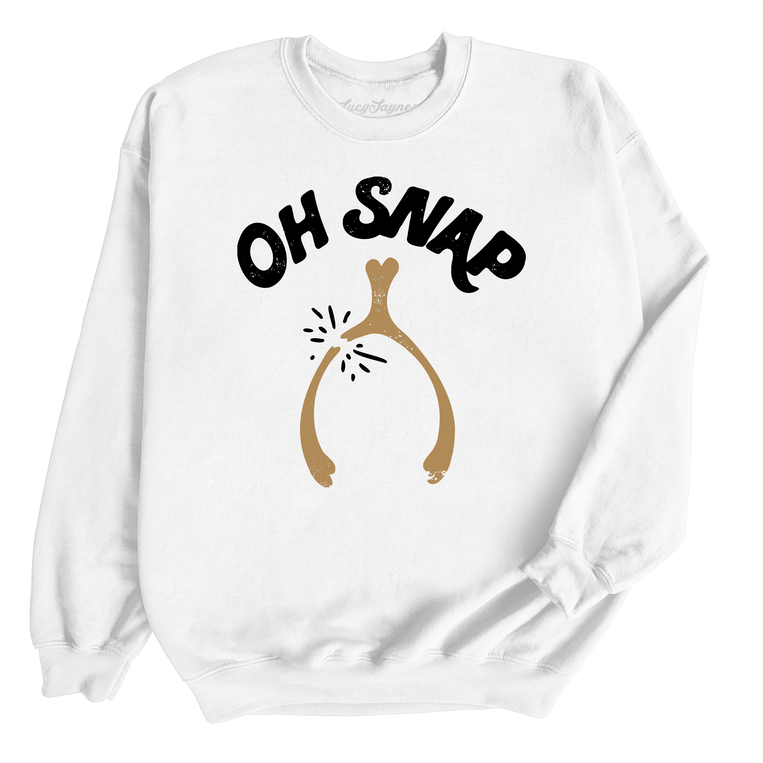 Oh Snap Wishbone Graphic Sweatshirt - White