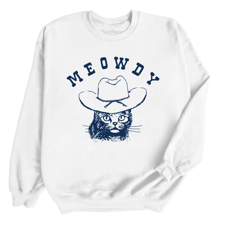 Meowdy Graphic Sweatshirt - White