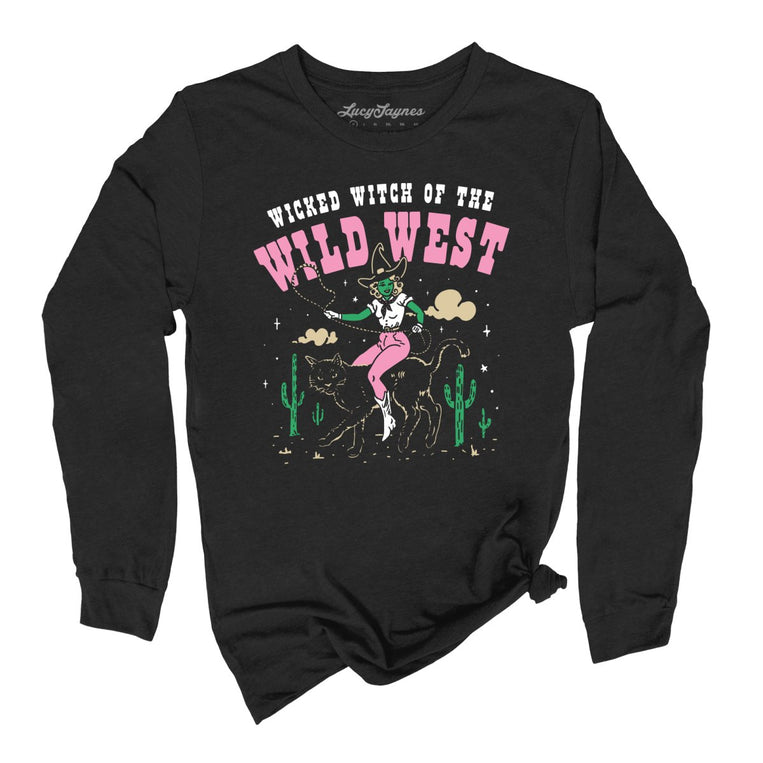 Wicked Witch Of The Wild West Graphic Long Sleeve Tee - Black