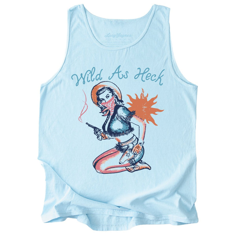 Wild as Heck Comfort Colors Graphic Tank Top - Chambray