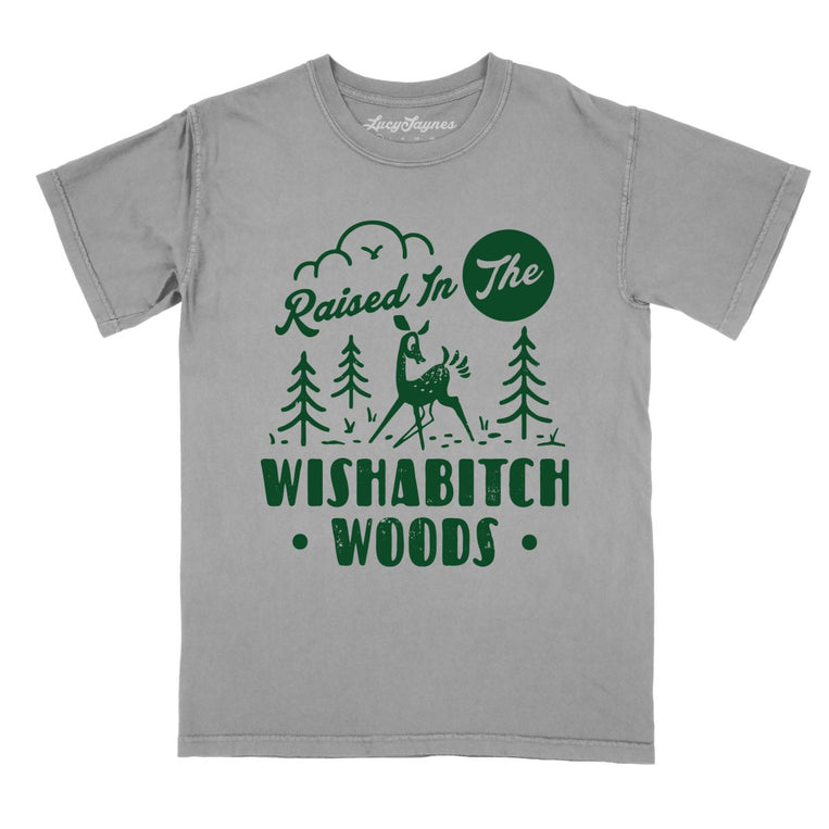 Wishabitch Woods Comfort Colors Graphic Tee - Grey