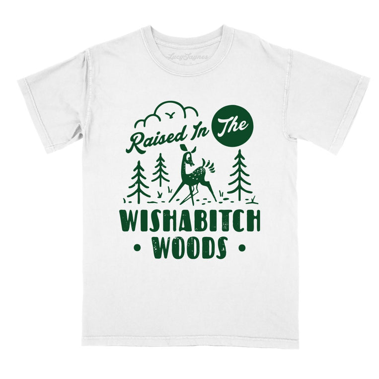 Wishabitch Woods Comfort Colors Graphic Tee - White